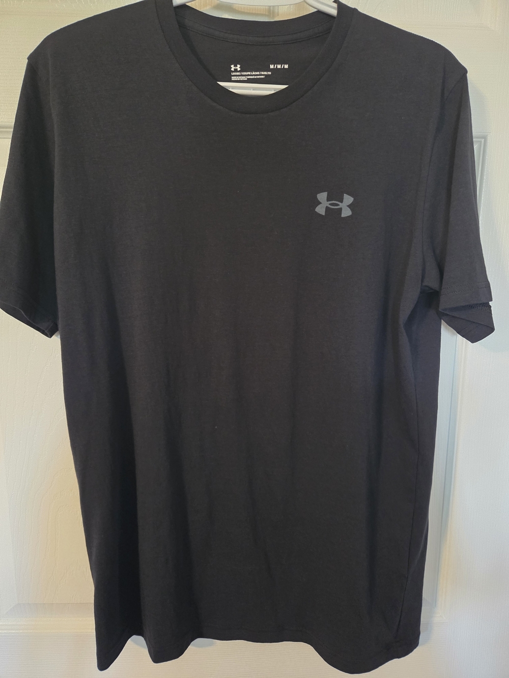 Under Armour Men’s Black Short-Sleeve Training Tee with Gray Logo